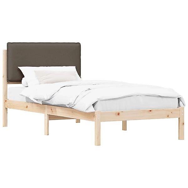 vidaXL Bettgestell mit Gepolstertem Kopfteil Taupe 90 x 190 cm 877877 günstig online kaufen