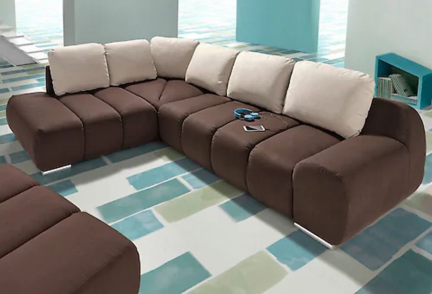 Home affaire Ecksofa »Bono L-Form« mit Ottomane, wahlweise mit Bettfunktion günstig online kaufen