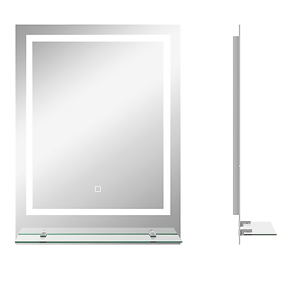 kleankin Badspiegel mit Beleuchtung, Wandspiegel mit 3 Lichtfarben, IP44 Li günstig online kaufen