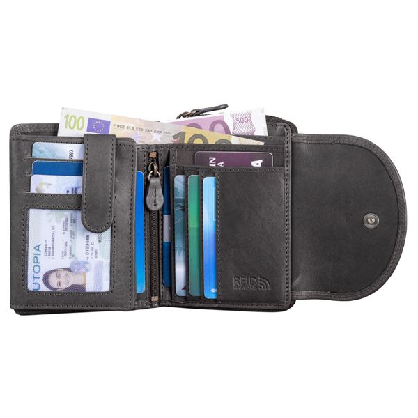 Benthill Geldbörse Damen Echtleder Kompakte Lederbörse günstig online kaufen