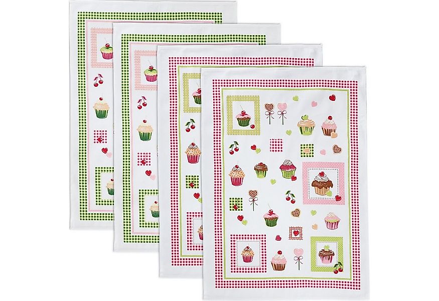 Erwin Müller Geschirrtuch Geschirrtuch 4er-Pack, Baumwolle Motiv günstig online kaufen