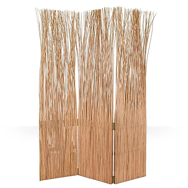 Homestyle4u 3-tlg. Paravent in Hellbraun 120x170 cm 973 günstig online kaufen