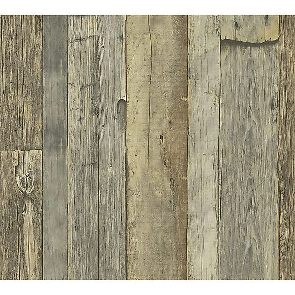 PROFHOME 959313-GU Holz Tapete Holzoptik Matt Grau Weiß Beige 0,53 m x 10,0 günstig online kaufen