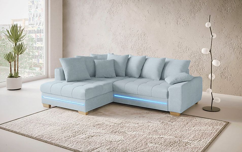 Mr. Couch Ecksofa »Nikita II, L-Form« mit Kaltschaum, RGB-LED Beleuchtung, günstig online kaufen