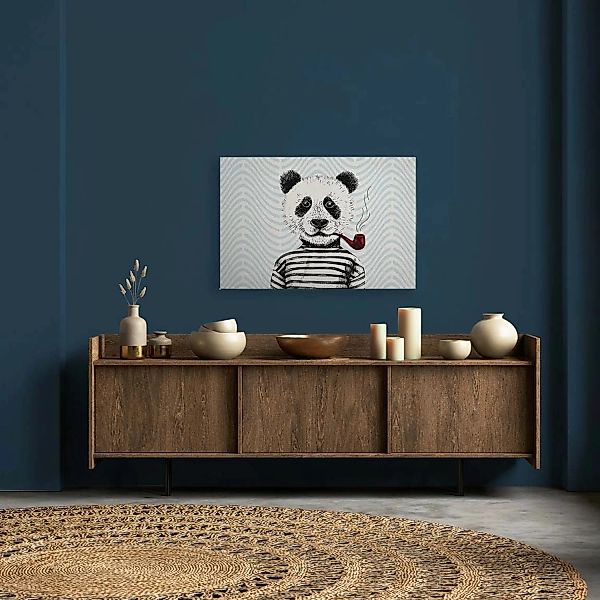 Bricoflor Maritimes Wandbild Panda Mit Pfeife Wohnzimmer Und Kinderzimmer L günstig online kaufen