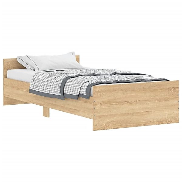 vidaXL Bettgestell, Bettrahmen Sonoma-Eiche 90x190 cm Holzwerkstoff günstig online kaufen