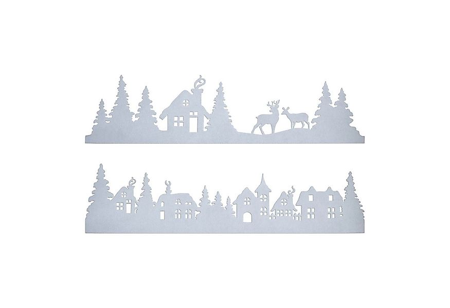 Spetebo Fensterbild Winterlandschaft aus Filz 2er Set, inklusive Klebestrei günstig online kaufen