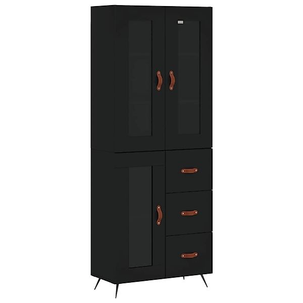 vidaXL Highboard Schwarz 69,5x34x180 cm Holzwerkstoff 3198570 günstig online kaufen