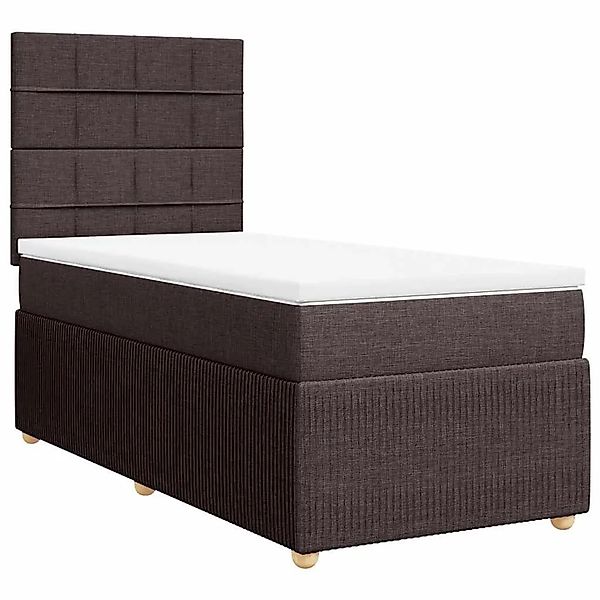 vidaXL Boxspringbett mit Matratze Dunkelbraun 80x200 cm Stoff 3291886 günstig online kaufen