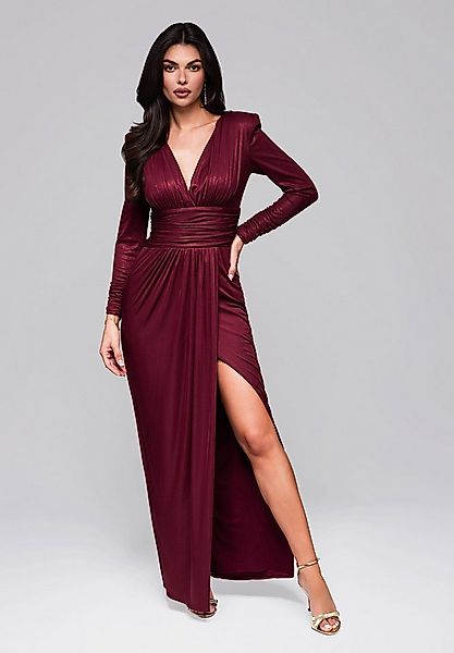 OMBRE Abendkleid Elegantes Maxikleid mit Schlitz und tiefem V-Ausschnitt Ge günstig online kaufen