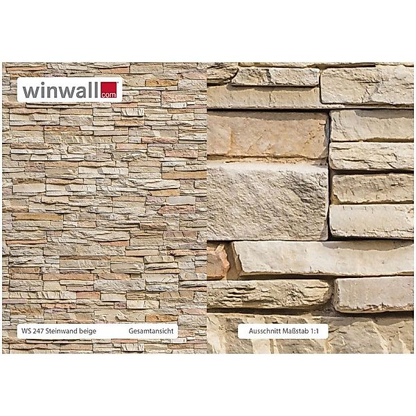 winwall Duschrückwand Duschrückwände ALU-Verbundplatte Dekor: Steinwand, günstig online kaufen