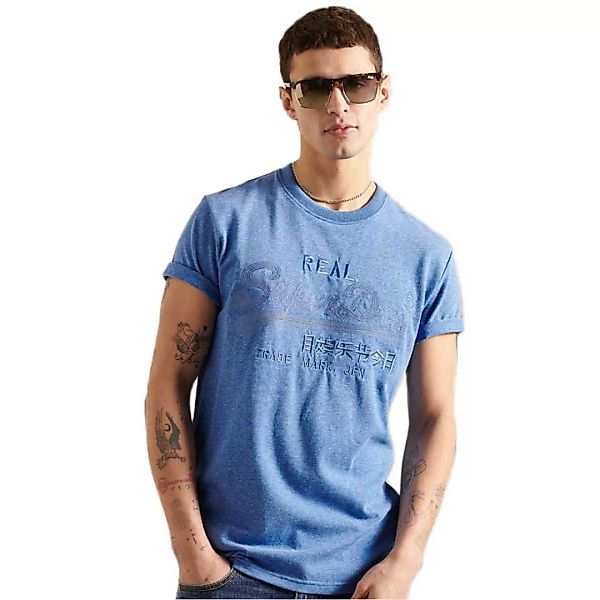 Superdry Vintage Logo Tonal Embroidered Kurzarm T-shirt XS Bright Blue Grit günstig online kaufen