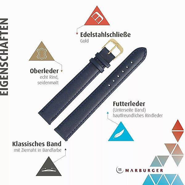 MARBURGER Uhrenarmband 20mm Leder XXL Extra günstig online kaufen