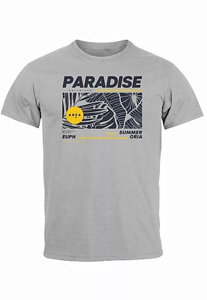 Neverless Print-Shirt Herren T-Shirt Paradise Unlimited Sommer Motiv Aufdru günstig online kaufen