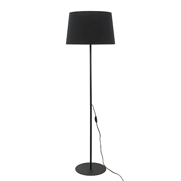 Licht-Erlebnisse Stehlampe Schwarz 148 cm Klein E27 Stoff Metall günstig online kaufen