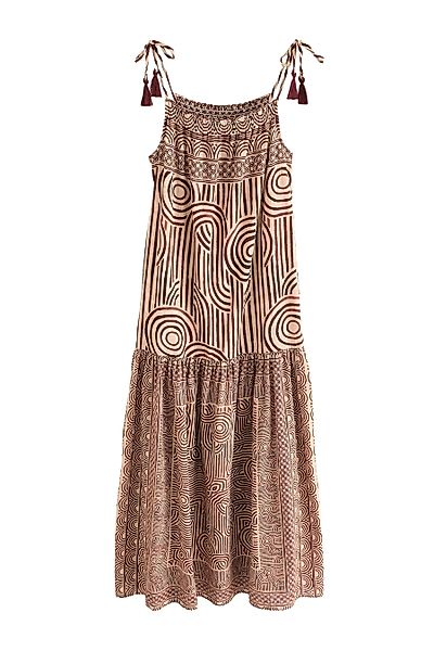 Next Trägerkleid Gestuftes Maxikleid mit tief günstig online kaufen