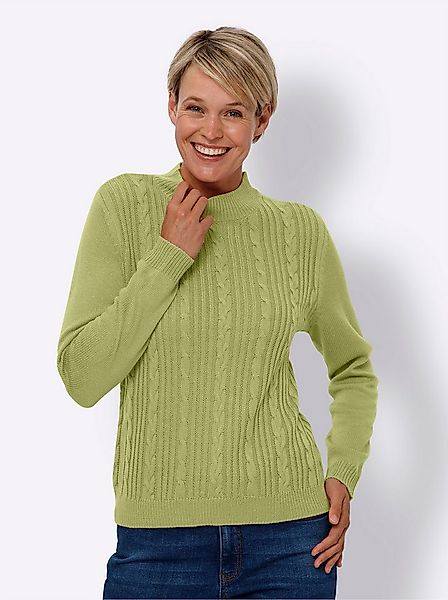 Sieh an! Strickpullover Stehkragen-Pullover Langarm Zopfmuster, Jersey günstig online kaufen