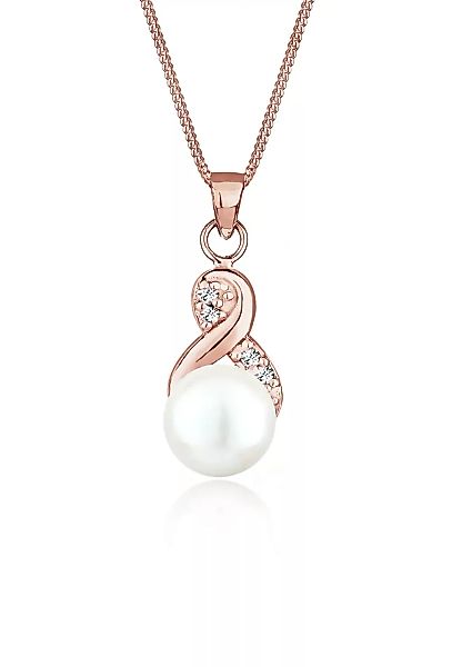 Elli Perlenkette "Infinity Perle Kristalle 925 Silber" günstig online kaufen
