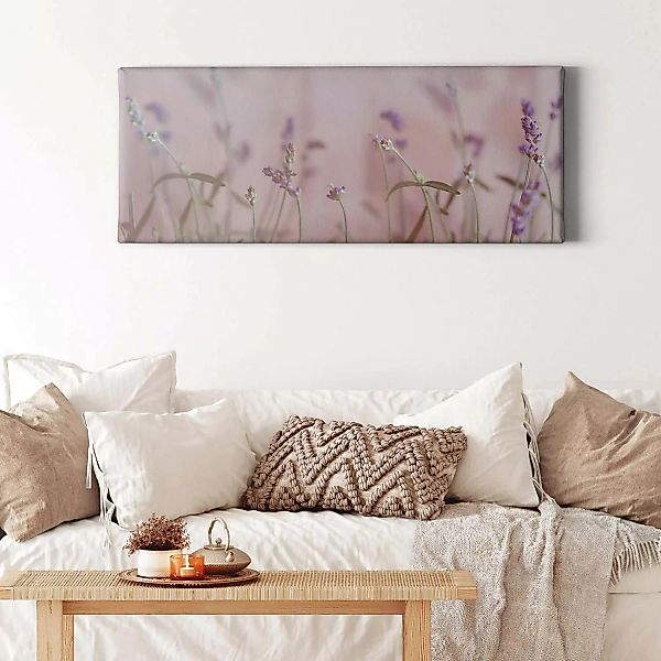 Bricoflor Lavendel Bild Auf Leinwand Blumenwiese Wandbild In Flieder Lila I günstig online kaufen