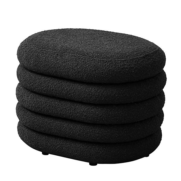 Svita Blossom S Hocker Mit Stauraum Sitzhocker Ottomane Boucle-Polster Schw günstig online kaufen