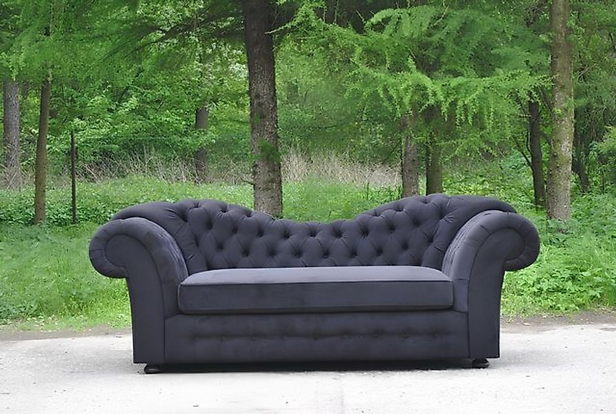 Xlmoebel Sofa Chesterfield Sofa mit drei Sitzplätzen, Polsterung in Schwarz günstig online kaufen