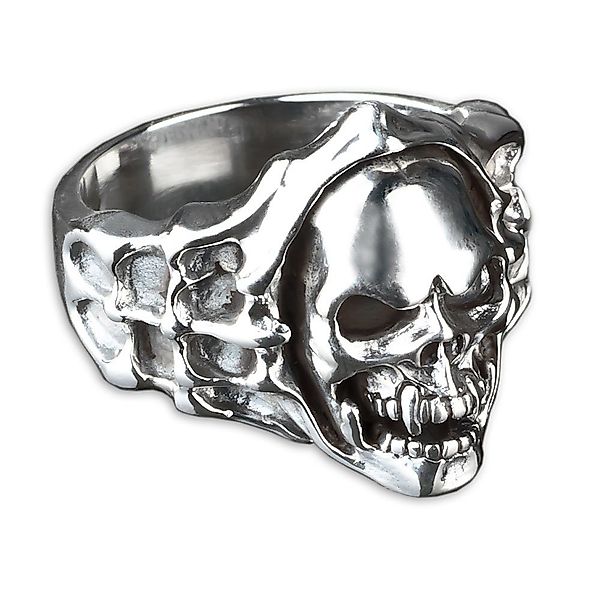 viva-adorno Silberring Totenkopf Ring Skull Vampir günstig online kaufen