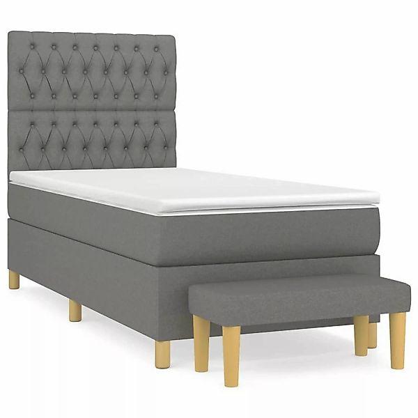 vidaXL Boxspringbett mit Matratze Dunkelgrau 90x200 cm Stoff1358742 günstig online kaufen