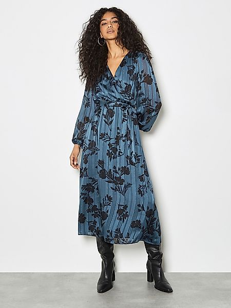 Apricot Midikleid Satinkkleid (2-tlg., Stoffgürtel) in günstig online kaufen