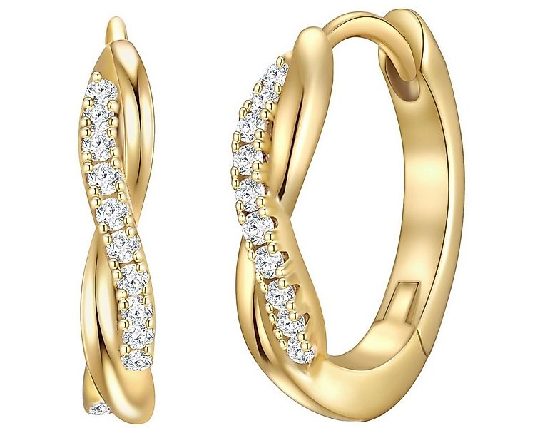 Rafaela Donata Paar Creolen gelbgold, Creolen Sterling Silber gelbgold Zirk günstig online kaufen