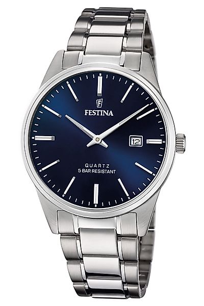 Festina Quarzuhr Quarz Stahl/Blau günstig online kaufen