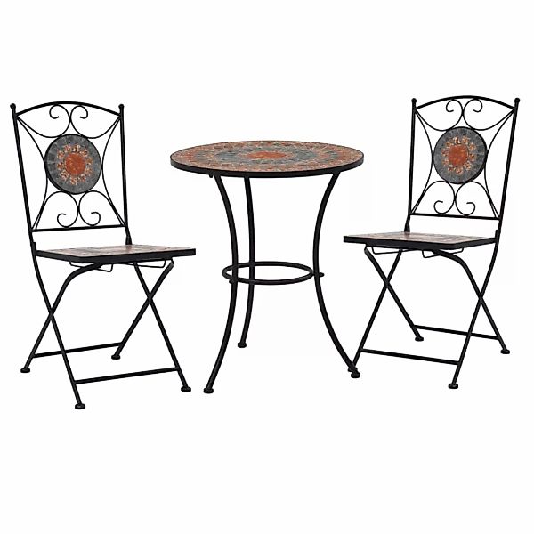vidaXL Gartenlounge-Set 3-tlg. Bistro-Set Mosaik Keramik günstig online kaufen
