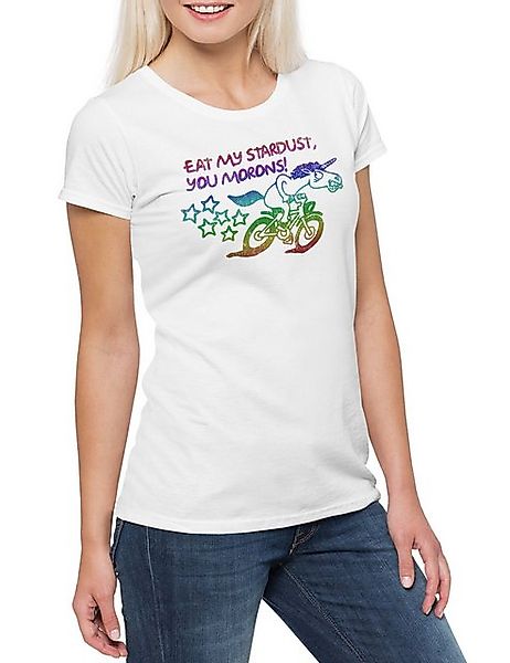 Urban Backwoods Print-Shirt Eat My StardustDamen T-Shirt Einhorn Fahrrad Un günstig online kaufen