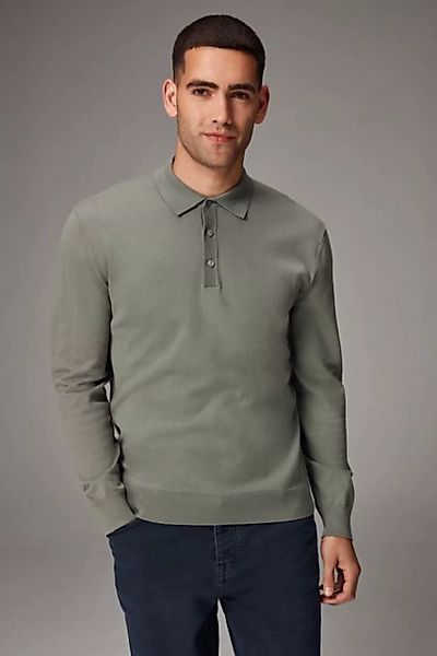 Next Polokragenpullover Langärmeliges Regular Fit Poloshirt aus Strick (1-t günstig online kaufen