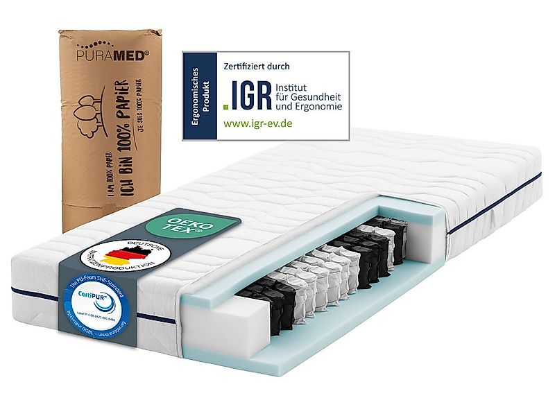 Taschenfederkernmatratze PURAMED 7-Zonen Taschenfederkernmatratze inkl...., günstig online kaufen