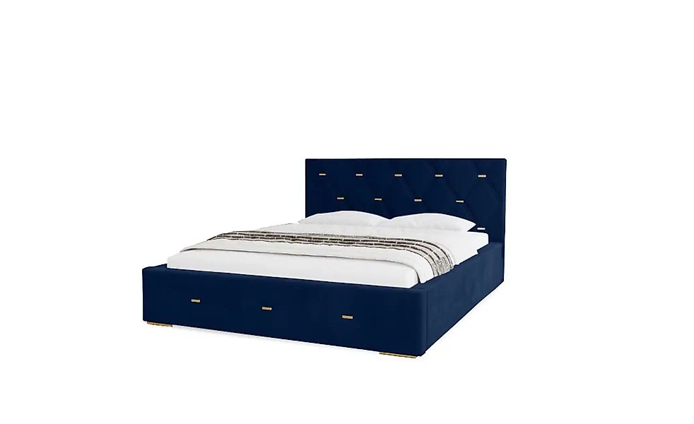 Polsterbett mit Stauraum  Gwithian ¦ blau ¦ Maße (cm): B: 155 H: 100 Betten günstig online kaufen