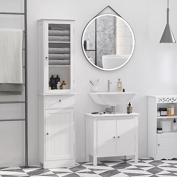 kleankin Badezimmerschrank Badschrank Vitrine Küchenschrank mit Schublade u günstig online kaufen