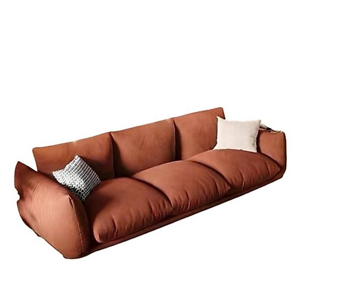 Xlmoebel 3-Sitzer Dreisitzer Stoff Holz Modern Braun Polstercouch Luxus Neu günstig online kaufen