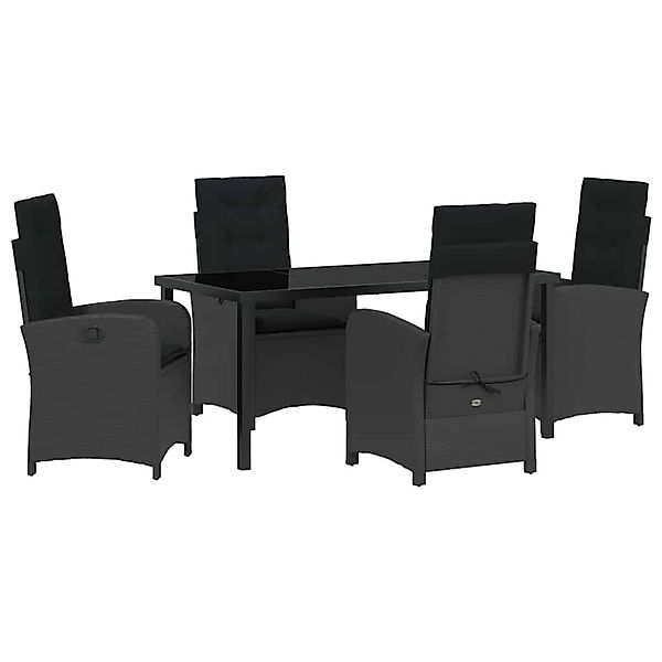 vidaXL Garten Essgruppe 5-Tlg Schwarz Poly Rattan 3380263 günstig online kaufen