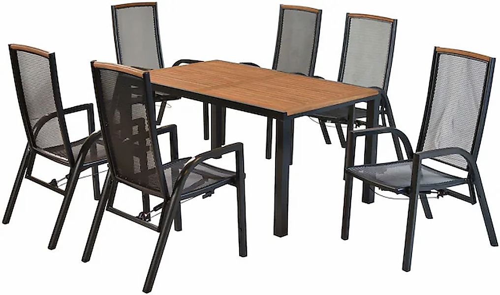 MERXX Garten-Essgruppe »»Tilos«« Set, Rückenabschluss und Armlehnen aus Aka günstig online kaufen