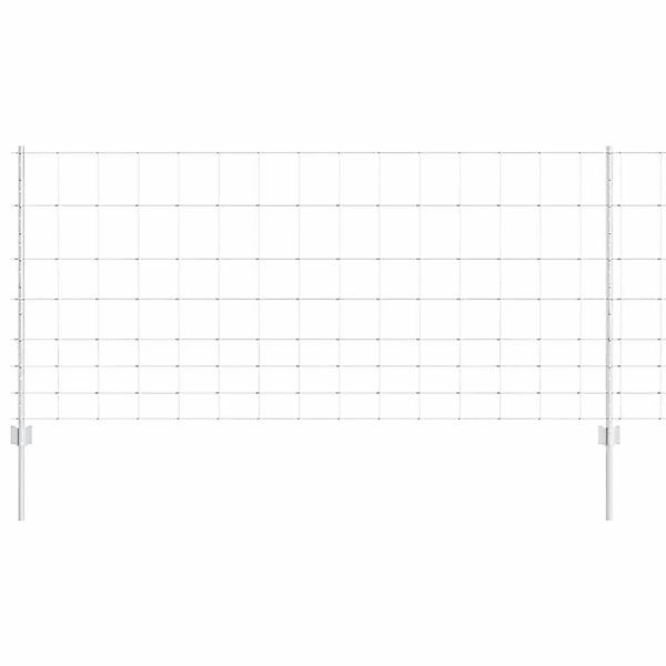 vidaXL Zaun mit Pfosten Silber 1 x 25 m Stahl 3337118 günstig online kaufen