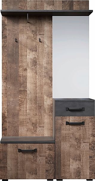 Home affaire Garderobenschrank "Saragossa", Kompaktgarderobe, Tür, Schublad günstig online kaufen