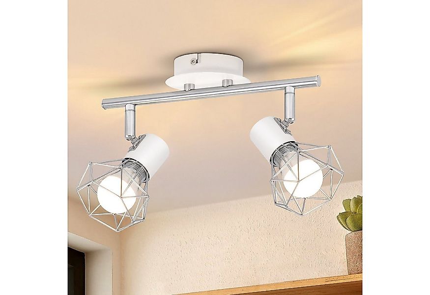 ZMH Deckenleuchte 2 Flammig Schwenkbar Deckenstrahler - Innen Weiß Industri günstig online kaufen