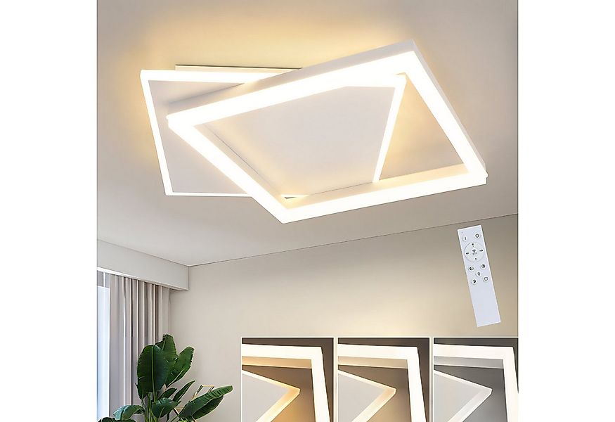 Nettlife LED Deckenleuchte 44W Deckenleuchte Schwarz 2 Quadrat, Augenschutz günstig online kaufen