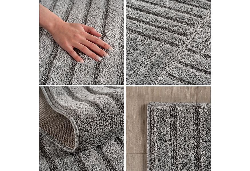 SIMPEX24 Designteppich Boho Design, Rund, Höhe: 8 mm, Teppich Wohnzimmer, S günstig online kaufen