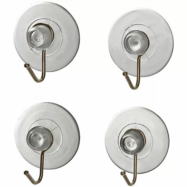 Wenko Saughaken Nickel Transparent 4er-Set günstig online kaufen