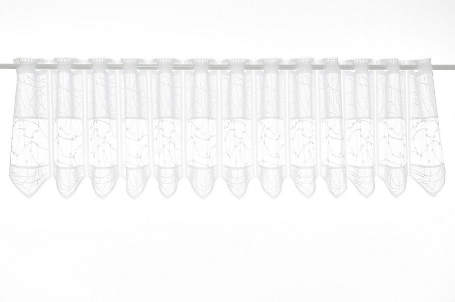 Gardinen Kranzusch Scheibengardine Jacquard mit verschlungen Linien, Stange günstig online kaufen