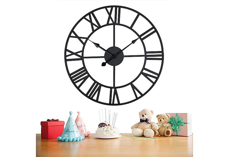OKWISH Wanduhr 50 cm Große Wanduhr Metall Uhren Lautlos Uhr Küchenuhren (le günstig online kaufen