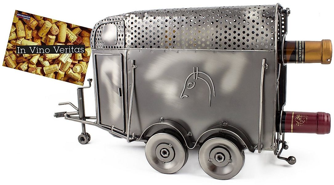 BRUBAKER Weinflaschenhalter Pferdeanhänger Flaschenhalter, (inklusive Grußk günstig online kaufen