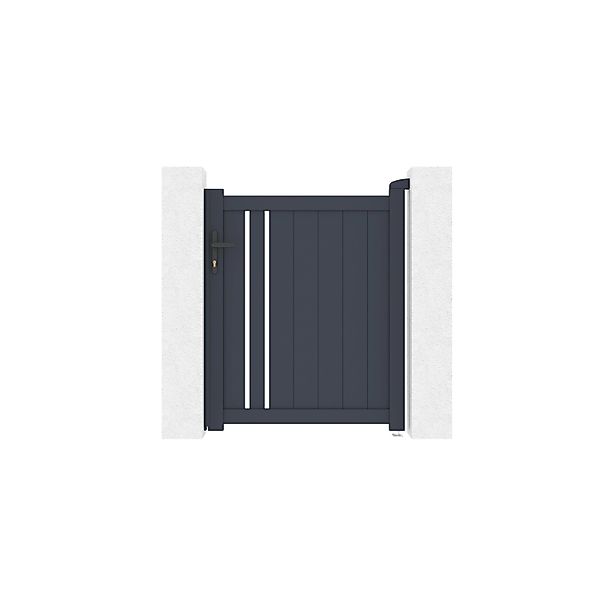 Casanoov Gartentür Aus Aluminium 1M Giona H 120Cm Grau günstig online kaufen