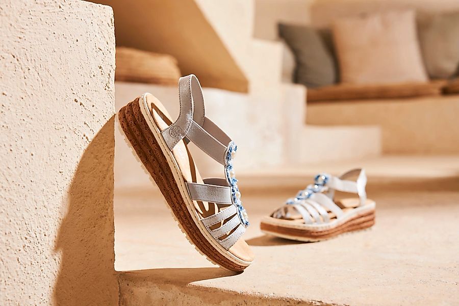 Rieker Plateausandale Sandalette, Sommerschuh, Schlupfschuh mit seitlichen günstig online kaufen